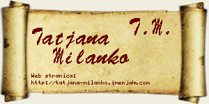 Tatjana Milanko vizit kartica